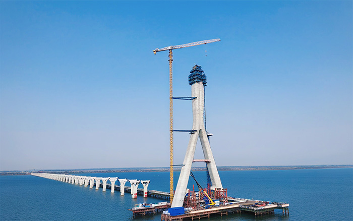硬核实力 | yl23455永利塔机助建松花江特大桥备用航道桥